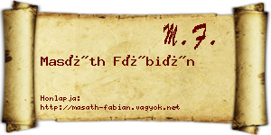 Masáth Fábián névjegykártya
